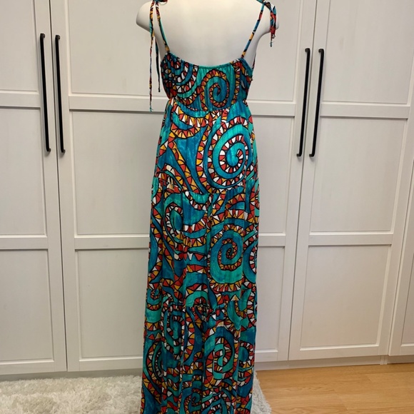 MAGARI Made In Italy Swirl Print Slip Maxi Dress Size M - Picture 10 of 13